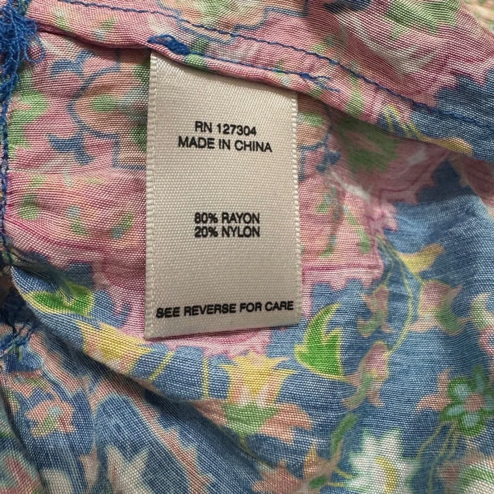 John Mark Boho Riviera On/Off Shoulder Blouse Womens M Blue Floral NEW J23442TM - Picture 8 of 9
